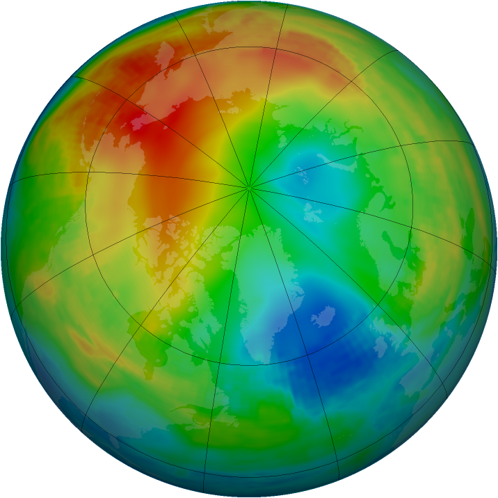 Arctic ozone map for 06 January 1987